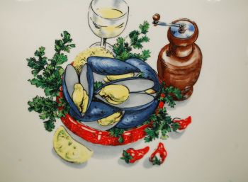 (n-7914) Castellania, sinimerekarpide-/pastakausid, 1+6tk komplektis 2