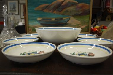 (n-7914) Castellania, sinimerekarpide-/pastakausid, 1+6tk komplektis