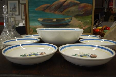 (n-7914) Castellania, sinimerekarpide-/pastakausid, 1+6tk komplektis