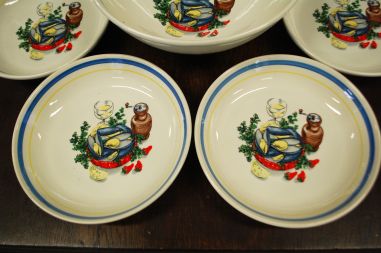 (n-7914) Castellania, sinimerekarpide-/pastakausid, 1+6tk komplektis