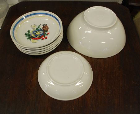 (n-7914) Castellania, sinimerekarpide-/pastakausid, 1+6tk komplektis