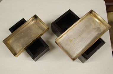 (n-7929) Metallkaantega puidust karbid, 2tk