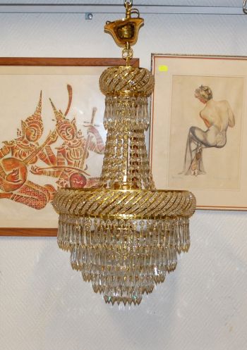 (L-831) Suur uhke kristall/ klaas laelühter