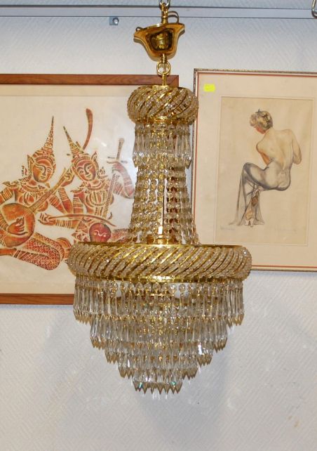 (L-831) Suur uhke kristall/ klaas laelühter