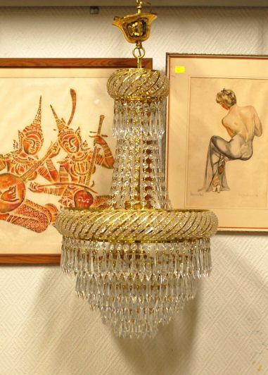 (L-831) Suur uhke kristall/ klaas laelühter