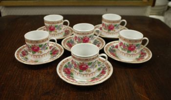 (n-545) Lillelised espressotassid-taldrikud, 6tk