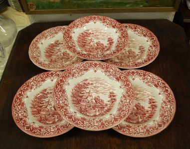 (n-3019/2) W.H Grindley & Co, Staffordshire supi-pastataldrikud, 6tk