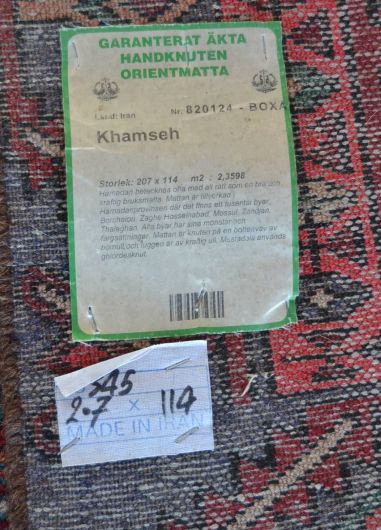 (n-7969) Käsitöövaip Iraanist 2x1,1 m