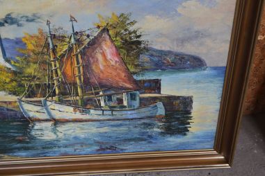 (n-7996) Ülisuur lõuendil maal, rannikuvaade