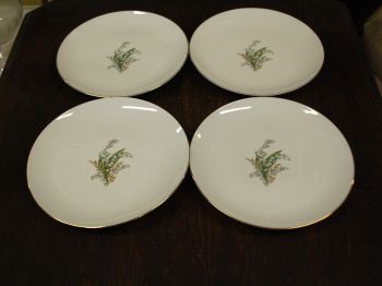 (n-8015/3) Selb Bavaria Krautheim, Liljekonval piibelehtedega praetaldrikud, 4tk