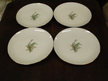 (n-8015/3) Selb Bavaria Krautheim, Liljekonval piibelehtedega praetaldrikud, 4tk