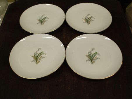 (n-8015/3) Selb Bavaria Krautheim, Liljekonval piibelehtedega praetaldrikud, 4tk