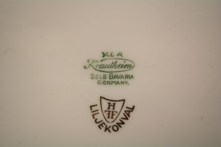 (n-8015/4) Selb Bavaria Krautheim, Liljekonval piibelehtedega vaagen ja 4 taldrikut