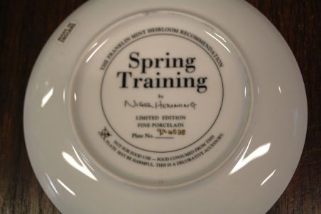 (n-8041) Franklin Mint Fine Porcelain, Nigel Hemming,  kollektsioontaldrik "Spring Training" nr. 4538