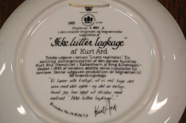 (n-8042/3) Bing & Grondahl, Kurt Ard, kollektsioontaldrik nr 4 951A