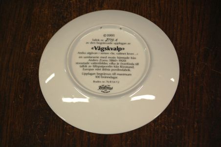(n-8058/1) Rörstrand, Anders Zorni kolletsioontaldrik nr 2773A