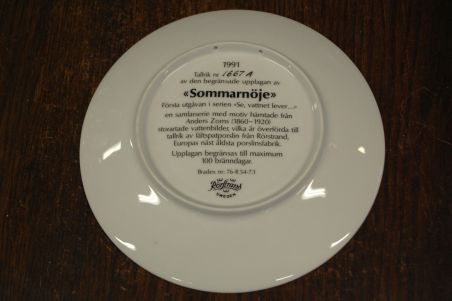 (n-8058/2) Rörstrand, Anders Zorni kolletsioontaldrik nr 1667A