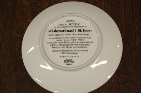 (n-8058/3) Rörstrand, Anders Zorni kolletsioontaldrik nr 898A