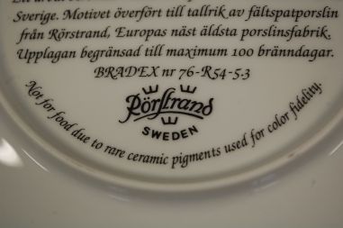 (n-8058/4) Rörstrand, Anders Zorni kolletsioontaldrik nr 3774A