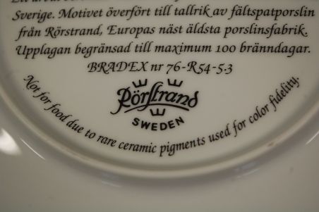 (n-8058/4) Rörstrand, Anders Zorni kolletsioontaldrik nr 3774A