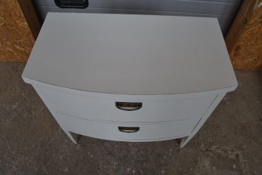 (n-8076) Valge kummut, 2 sahtlit