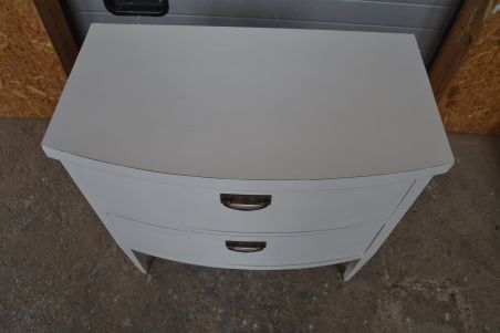(n-8076) Valge kummut, 2 sahtlit