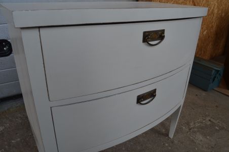 (n-8076) Valge kummut, 2 sahtlit
