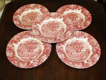 (n-2445) Woods Ware, Enoch Woods English Scenery, supi-pastataldrikud, 5tk