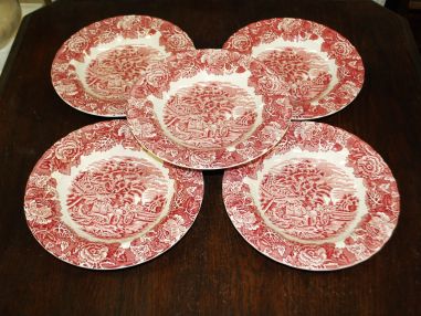 (n-2445) Woods Ware, Enoch Woods English Scenery, supi-pastataldrikud, 5tk