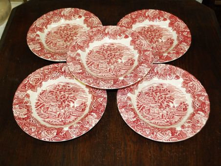 (n-2445) Woods Ware, Enoch Woods English Scenery, supi-pastataldrikud, 5tk