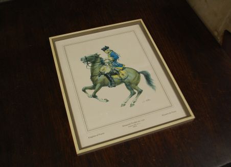 (n-7524) Raamitud militaarteemaline pilt "Köningreich Prensen um 1756"