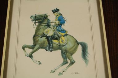 (n-7524) Raamitud militaarteemaline pilt "Köningreich Prensen um 1756"