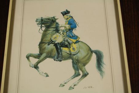 (n-7524) Raamitud militaarteemaline pilt "Köningreich Prensen um 1756"