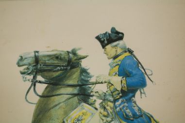 (n-7524) Raamitud militaarteemaline pilt "Köningreich Prensen um 1756"