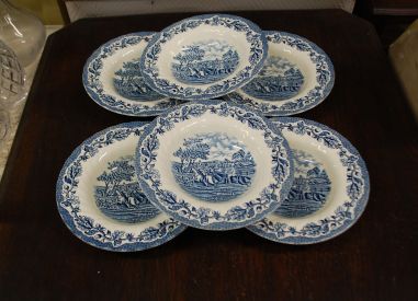 (n-3465/1) Myotts Country Life, hobustega sinised supi-pastataldrikud, 6tk