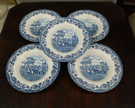 (n-3465/2) Myotts Country Life, hobustega sinised supi-pastataldrikud, 5tk