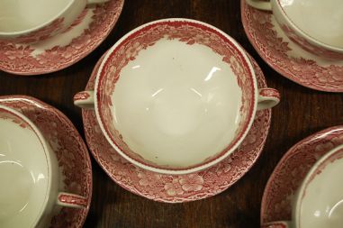 (n-3505/1) Enoch Wedgwood LTD, Woodland puljongikausid-taldrikud 6tk