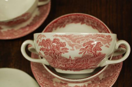(n-3505/1) Enoch Wedgwood LTD, Woodland puljongikausid-taldrikud 6tk