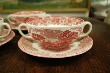 (n-3505/2) Enoch Wedgwood LTD, Woodland puljongikausid-taldrikud 4tk 2