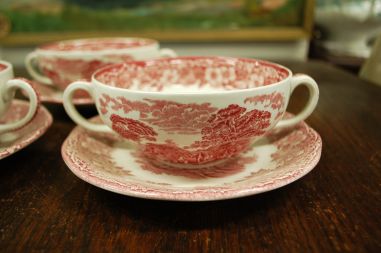 (n-3505/2) Enoch Wedgwood LTD, Woodland puljongikausid-taldrikud 4tk