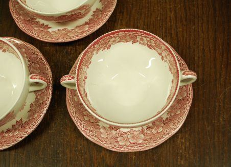 (n-3505/2) Enoch Wedgwood LTD, Woodland puljongikausid-taldrikud 4tk