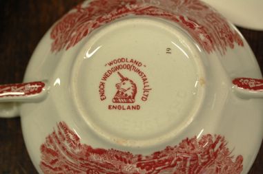 (n-3505/2) Enoch Wedgwood LTD, Woodland puljongikausid-taldrikud 4tk