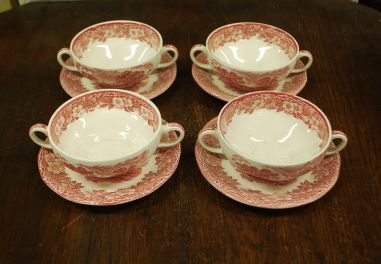 (n-3505/2) Enoch Wedgwood LTD, Woodland puljongikausid-taldrikud 4tk