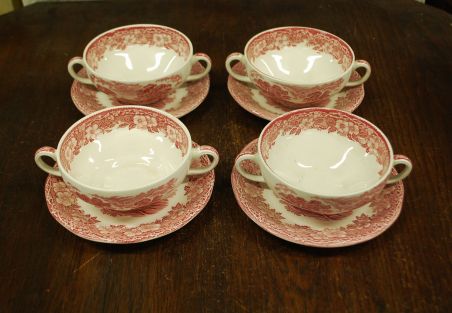 (n-3505/2) Enoch Wedgwood LTD, Woodland puljongikausid-taldrikud 4tk