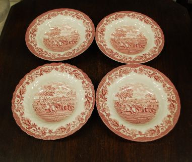 (n-4967/5) Myotts Country Life, hobustega punased supi-pastataldrikud, 4tk