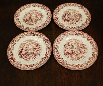 (n-4967/6) Myotts Country Life, hobustega punased salatitaldrikud, 4tk