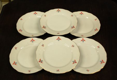 (n-3568/1) Bavaria Eschenbach Art Deco salatitaldrikud, 6tk