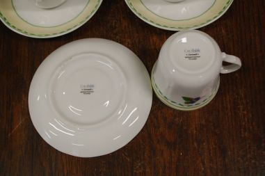 (n-3458) CreaTable ,"Cornwall" puuviljadega kohvitassid-taldrikud, 3tk