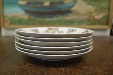 (n-3666/1) Lichte GDR, lillede ja lipsudega salatitaldrikud, 6tk