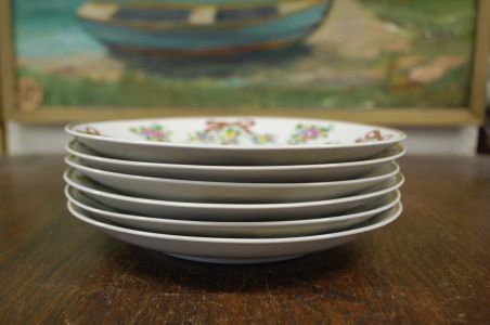 (n-3666/1) Lichte GDR, lillede ja lipsudega salatitaldrikud, 6tk